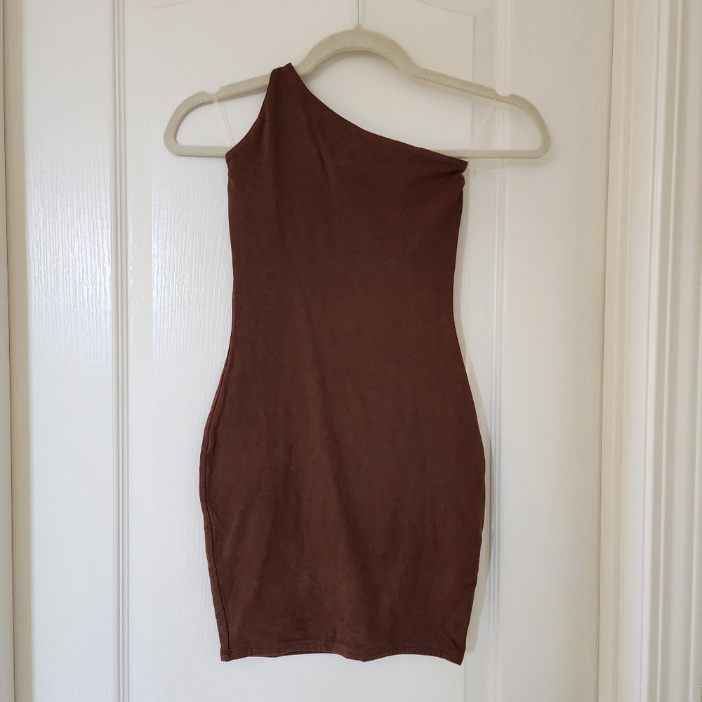Oh Polly Brown Bodycon Mini Dress